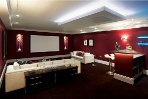 A finished basement is seen. K-Mag Basement Solutions offers Basement Finishing in East Peoria IL.