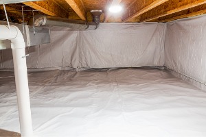 An encapsulated crawl space is seen. K-Mag Basement Solutions performs Crawl Space Encapsulation inEast Peoria IL