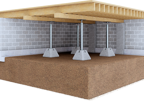 An illustration of crawl space stabilizers, used for Foundation Repair in Chillicothe IL